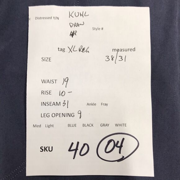 KUHL Pants Softshell Drawstring Waist/Cuff Jogger Hiking Men XL Reg (38x31) Gray - Picture 15 of 15